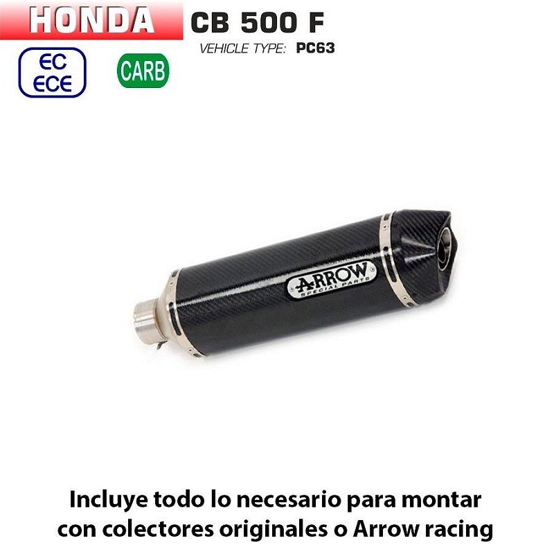 Escape Honda CB 500 F 2019-2020 Arrow Racetech Carbono copa Carbono - vista 1