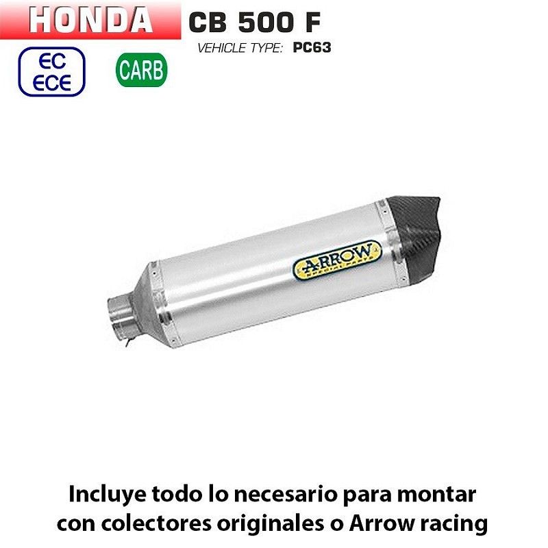 Escape Honda CB 500 F 2019-2020 Arrow Racetech Aluminio copa Carbono - vista 1