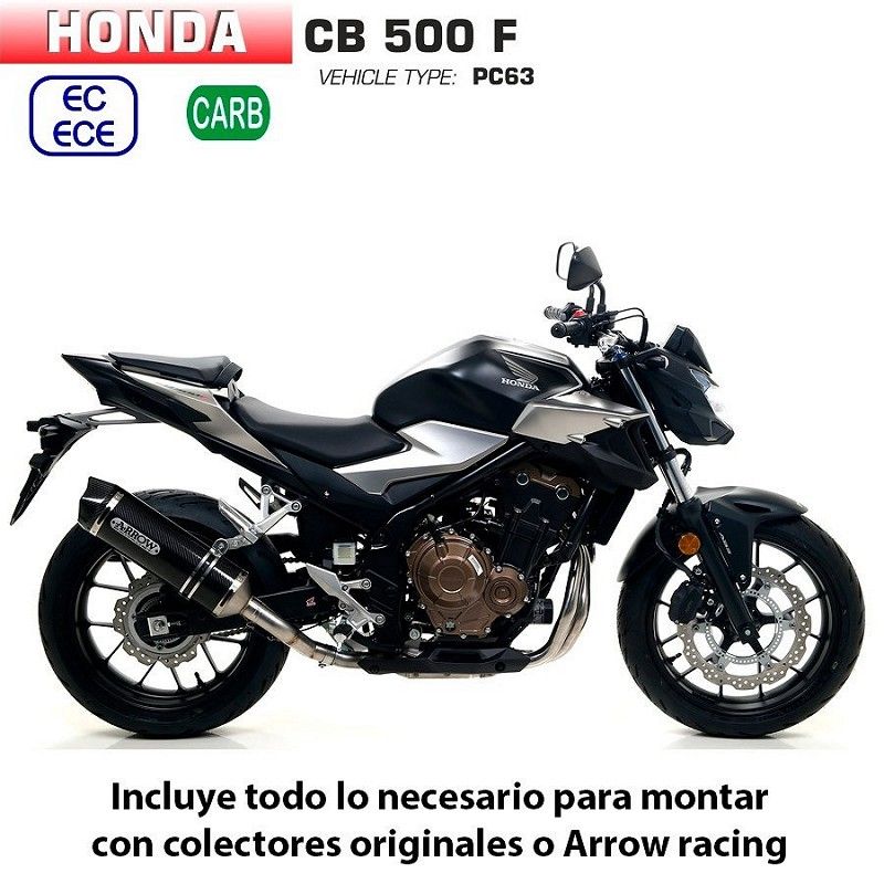 Escape Honda CB 500 F 2019-2020 Arrow Racetech Aluminio Dark copa Carbono - vista 1