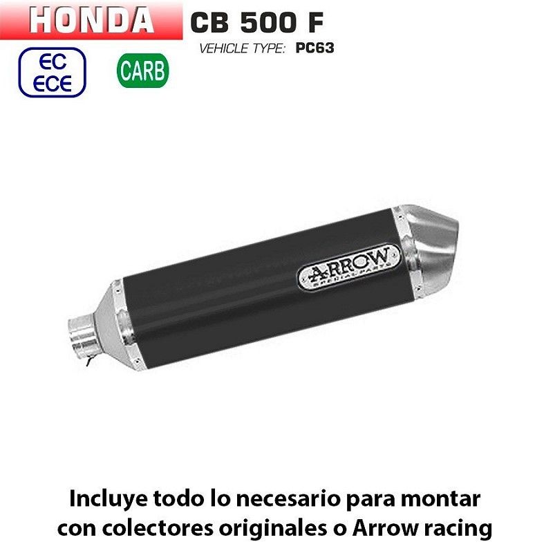 Escape Honda CB 500 F 2019-2020 Arrow Racetech Carbono copa Inox - vista 1