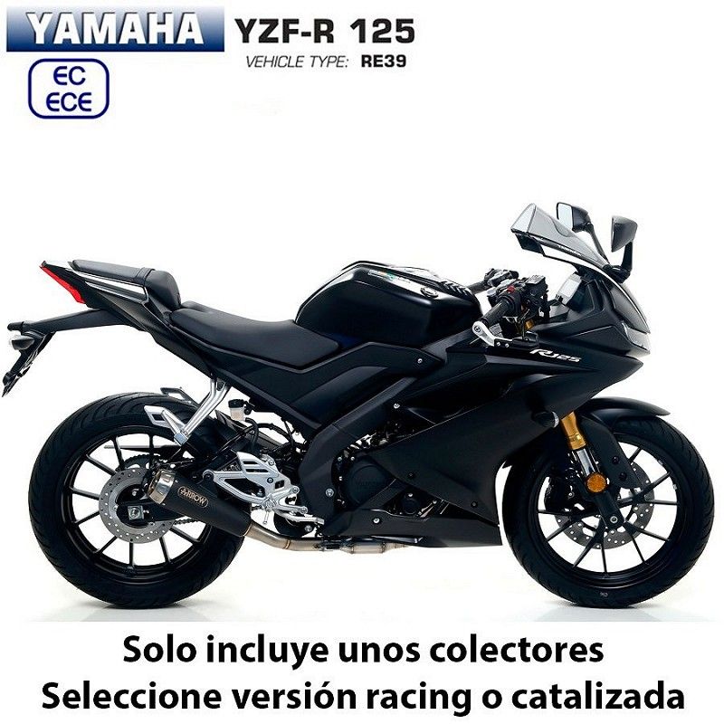 Escape completo Yamaha YZF-R 125 2019-2020 Arrow ProRace Nichrom Dark - vista 1