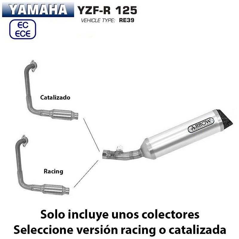 Escape completo Yamaha YZF-R 125 2019-2020 Arrow Thunder Aluminio copa Carbono - vista 1