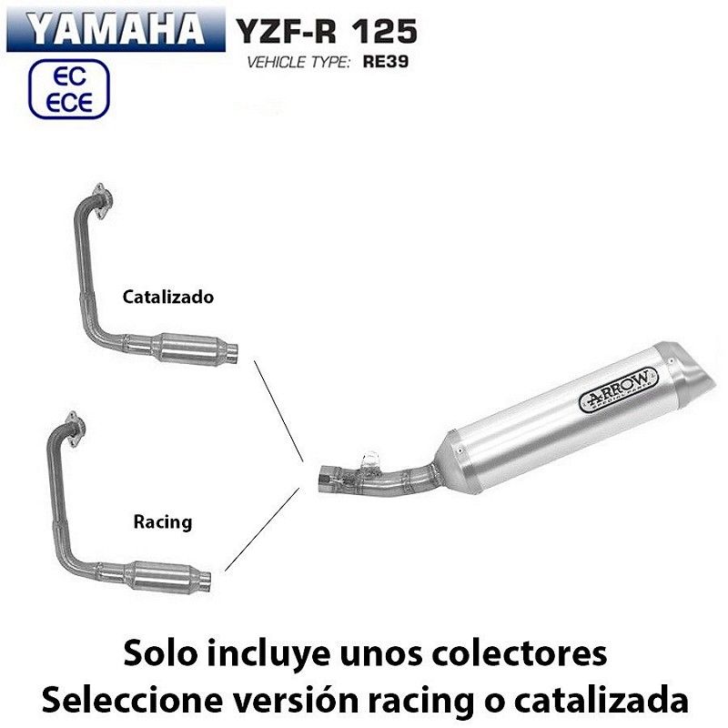 Escape completo Yamaha YZF-R 125 2019-2020 Arrow Thunder Aluminio copa Inox - vista 1