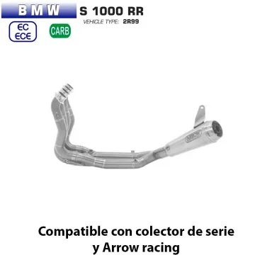 Escape completo BMW S1000RR 2019-2020 Arrow Competition Low Full Titanio - vista 2