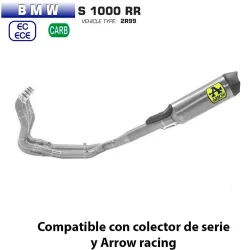 Escape completo BMW S1000RR 2019-2020 Arrow Competition Full Titanio copa Carbono - vista 1