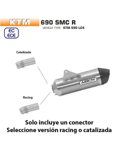 Escape KTM 690 SMC R 2019-2020 Arrow Racetech Titanio copa Carbono - vista 1 2
