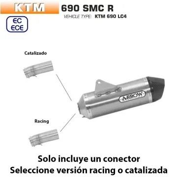 Escape KTM 690 SMC R 2019-2020 Arrow Racetech Titanio copa Carbono - vista 2