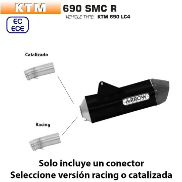 Escape KTM 690 SMC R 2019-2020 Arrow Racetech Aluminio Dark copa Carbono - vista 1