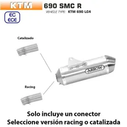 Escape KTM 690 SMC R 2019-2020 Arrow Racetech Aluminio copa Inox - vista 1