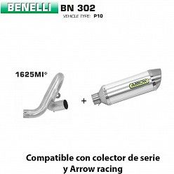 Escape Benelli BN 302 2019-2020 Arrow Thunder Aluminio copa Inox - vista 3
