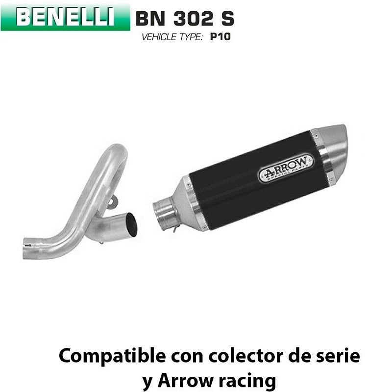 Escape Benelli BN 302 2019-2020 Arrow Thunder Aluminio Dark copa Inox - vista 1