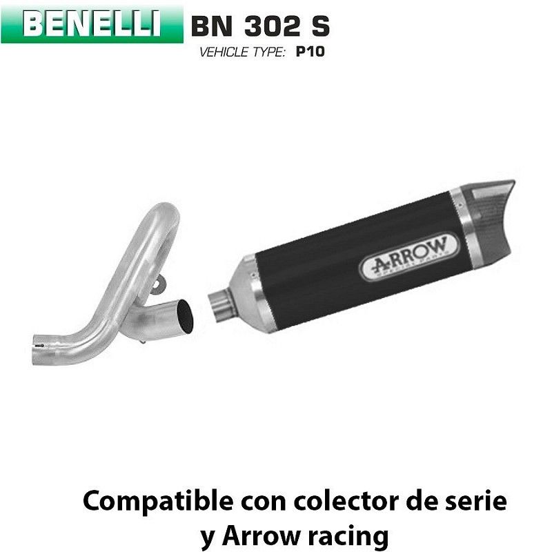 Escape Benelli BN 302 2019-2020 Arrow Thunder Carbono copa Carbono - vista 1