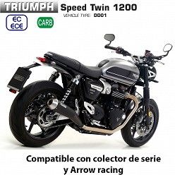 Escapes Triumph Speed Twin 1200 Arrow ProRacing Nichrom Dark copa Carbono - vista 2