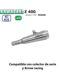 Escape Kawasaki Z400 Arrow ProRace Aluminio - vista 1