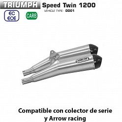 Escapes Triumph Speed Twin 1200 Arrow ProRacing Nichrom copa Carbono - vista 1