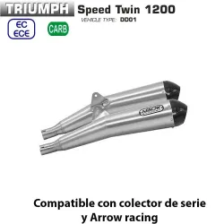 Escapes Triumph Speed Twin 1200 Arrow ProRacing Nichrom copa Carbono - vista 1 Escapes Triumph Speed Twin 1200 Arrow ProRacing Nichrom copa Carbono - vista 1