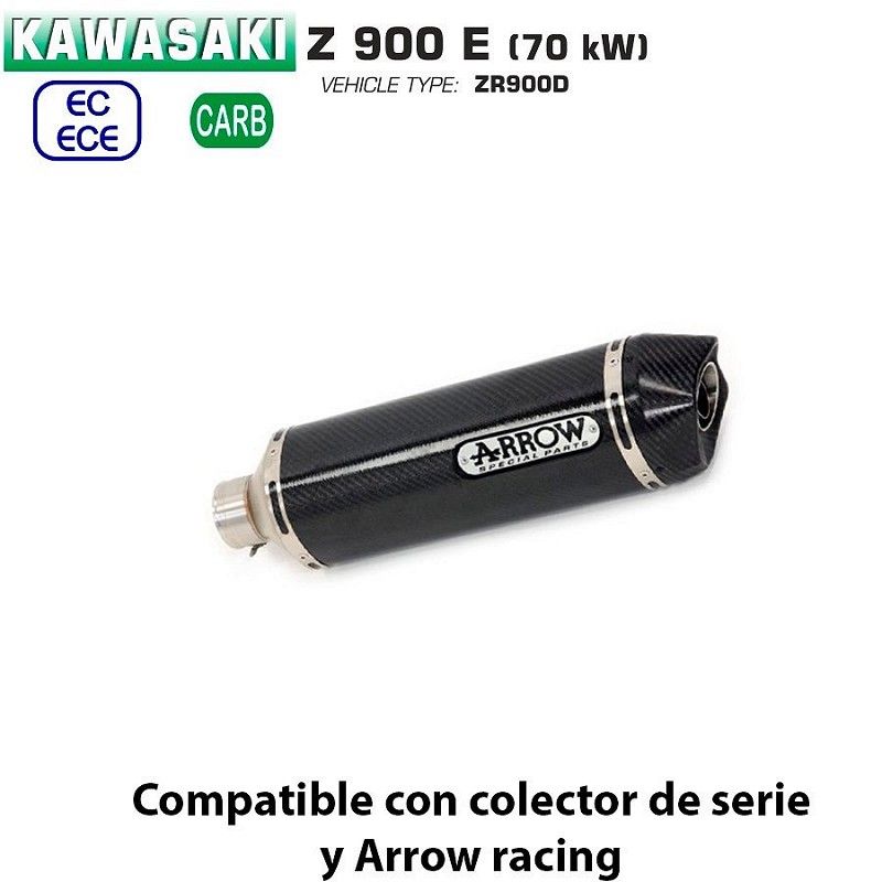 Escape Kawasaki Z900 A2 2017-2020 Arrow Racetech Carbono copa Carbono - vista 1