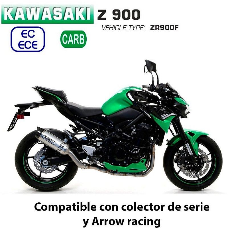 Escape Kawasaki Z900 2020-2021 Arrow Thunder Aluminio copa Carbono - vista 1
