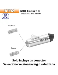 Escape KTM 690 Enduro R 2019-2020 Arrow Racetech Aluminio copa Carbono - vista 1