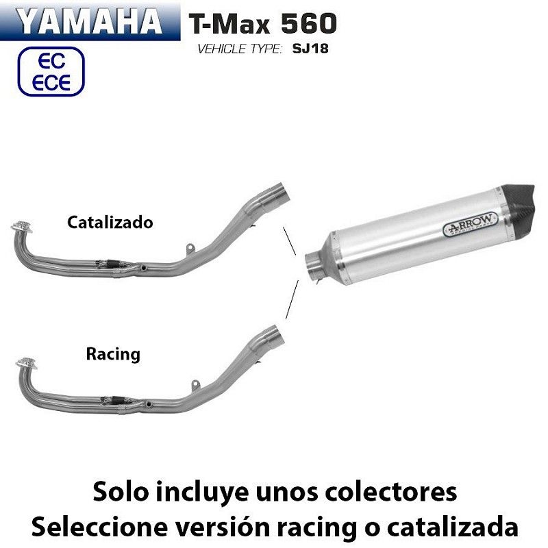 Escape completo Yamaha TMax 560 Arrow Racetech Aluminio copa Carbono - vista 1