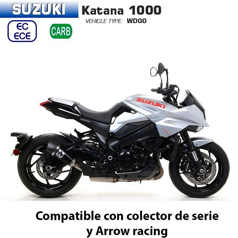 Escape Suzuki Katana 1000 Arrow Xkone Inox Dark copa Carbono - vista 1