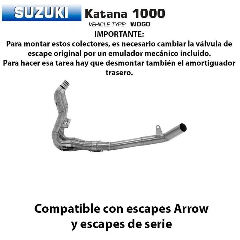 Colectores Suzuki Katana 1000 Arrow Inox 