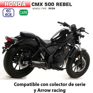 Escape Honda Rebel 500 2020 Arrow Rebel Inox Dark copa Carbono - vista 2