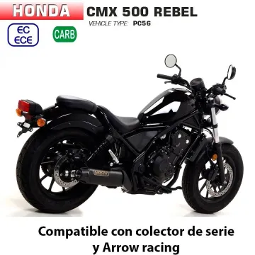 Escape Honda Rebel 500 2020 Arrow Rebel Inox Dark Aluminio copa Black - vista 2