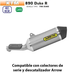 Escape KTM 890 Duke R Arrow Racetech Titanio - vista 1