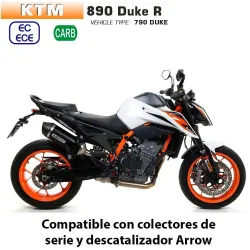 Escape KTM 890 Duke R Arrow Racetech Dark Aluminio - vista 1 Escape KTM 890 Duke R Arrow Racetech Dark Aluminio - vista 1