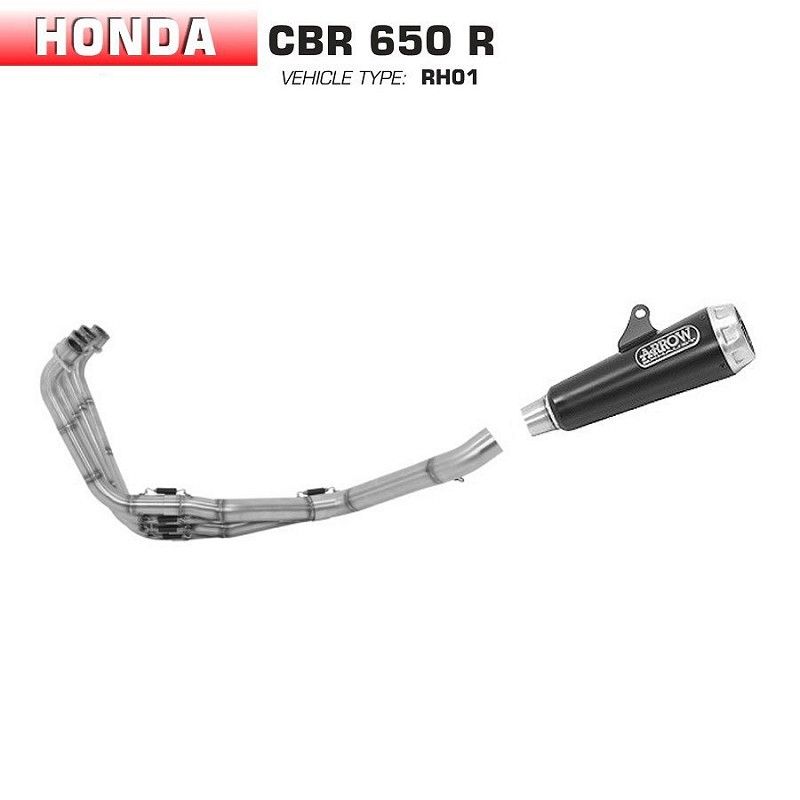 Escape completo Honda CBR 650 R 2019-2021 Arrow ProRace Nichrom Dark - vista 1