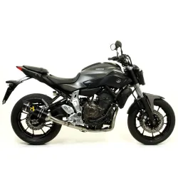 Escape completo Arrow Yamaha MT07 2014-2020 Thunder Dark Aluminio copa Carbono 71817AKN + 71605MI