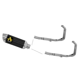 Escape completo Arrow Yamaha Tracer 700 2016-2019 Street Thunder Aluminio Dark copa Inox salida baja 71817AON + 71655MI