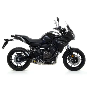 Escape completo Arrow Yamaha Tracer 700 2016-2019 Street Thunder Aluminio Dark copa Inox salida baja 71817AON+71655MI - 2