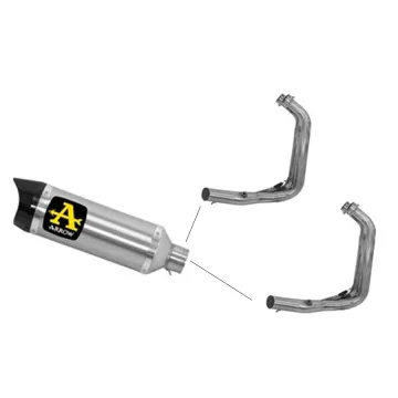 Escape completo Arrow Yamaha Tracer 700 2016-2019 Street Thunder Titanio copa Carbono salida baja 71817PK + 71605MI despiece