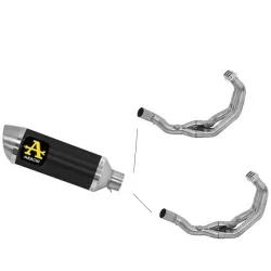 Escape completo Arrow Yamaha Tracer 900 2015-2018 Street Thunder Aluminio Dark copa Inox 71812AON + 71620MI