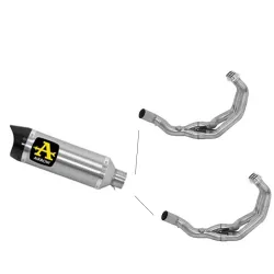 Escape completo Arrow Yamaha Tracer 900 2015-2018 Street Thunder Titanio copa Carbono 71812PK + 71620MI despiece