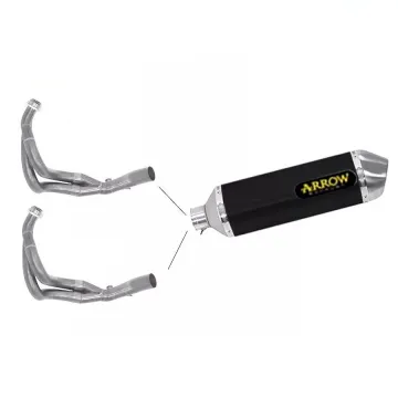 Escape completo Kawasaki Z650 2017-2020 Arrow Racetech Aluminio Dark copa Inox 71854AON + 71659MI