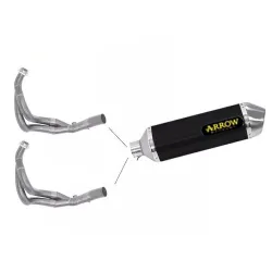 Escape completo Kawasaki Z650 2017-2020 Arrow Racetech Aluminio Dark copa Inox 71854AON + 71659MI