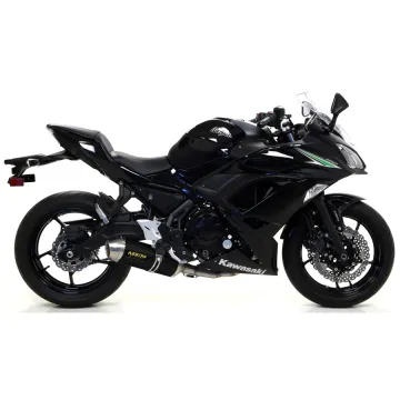 Escape completo Kawasaki Ninja 650 Arrow Racetech Aluminio Dark copa Inox 71854AON + 71659MI