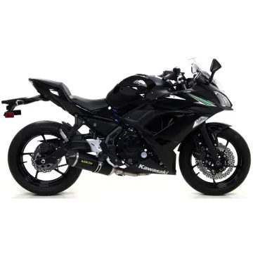 Escape completo Kawasaki Ninja 650 Arrow Racetech Aluminio Dark copa Carbono 71854AKN + 71659MI