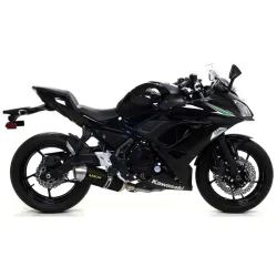 Escape completo Kawasaki Z650 2017-2020 Arrow Racetech Aluminio Dark copa Inox 71854AON + 71659MI - moto