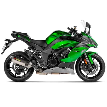 Escudo térmico Akrapovic Kawasaki Ninja 1000 SX 2020-2023 sobre escape Akrapovic Titanio