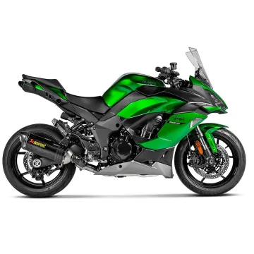 Escudo térmico Akrapovic Kawasaki Ninja 1000 SX 2020-2023 sobre escape Akrapovic Carbono