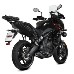 Escape completo MIVV Kawasaki Versys 650 2021-2023 Oval Inox Nero K.055.LZC vista lateral Escape completo MIVV Kawasaki Versys 650 2021-2023 Oval Inox Nero K.055.LZC vista lateral