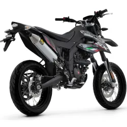 Escape Aprilia RX 125 - SX 125 Arrow Thunder Aluminio copa Inox 52510AO vista perfil Escape Aprilia RX 125 - SX 125 Arrow Thunder Aluminio copa Inox 52510AO vista perfil