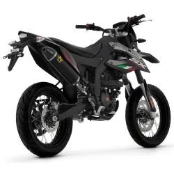 Escape Aprilia RX 125 - SX 125 Arrow Thunder Dark Aluminio copa Carbono 52510AKN vista perfil Escape Aprilia RX 125 - SX 125 Arrow Thunder Dark Aluminio copa Carbono 52510AKN vista perfil