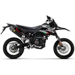 Escape Aprilia RX 125 - SX 125 Arrow Thunder Dark Aluminio copa Carbono 52510AKN vista lateral Escape Aprilia RX 125 - SX 125 Arrow Thunder Dark Aluminio copa Carbono 52510AKN vista lateral
