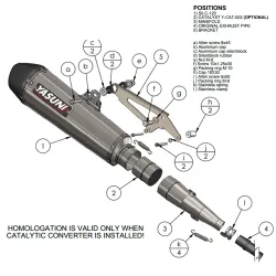 Escape Yasuni para Honda SH 300 2016-2019 Inox TUB654 despiece