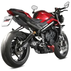 Escape completo Triumph Street Triple 765 2023-2024 MIVV X-M5 Black T.027.SC5B vista perfil